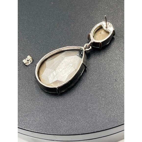 Alexis Bittar Black Gunmetal Blue Green Crystal Large Teardrop *Single Earring - Picture 6 of 10